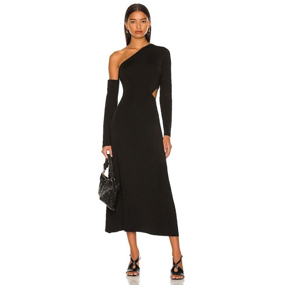 cult gaia Dresses & Skirts - Cult Gaia Zora Long Sleeve Midi Dress Black XS